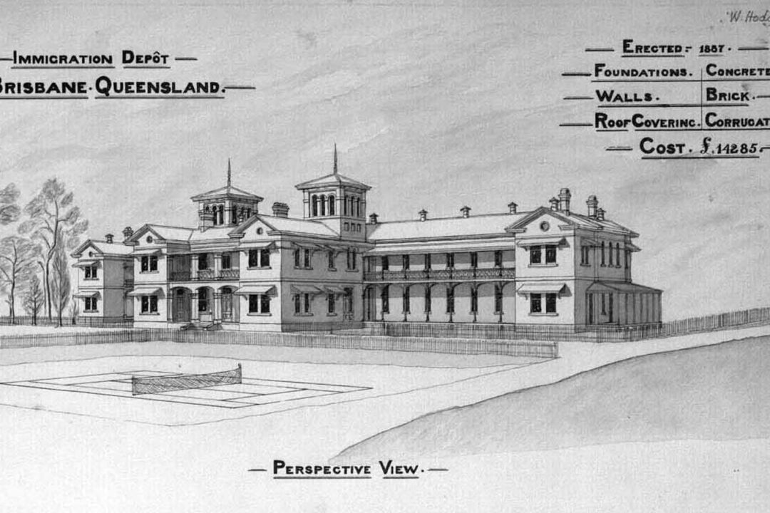 1888 / Architectural perspective of the Immigration Depot, Brisbane / Queensland State Archives / Digital ID 2580